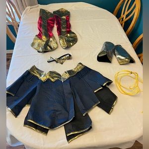 Wonder Woman costume, plus, skirt, arm bands, head band, boot covers, lasso